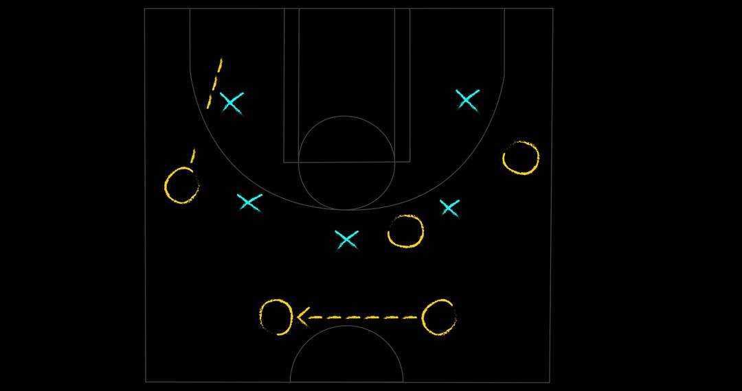 Basketball Strategy Plan with Players and Arrows on Blackboard - Free Images, Stock Photos and Pictures on Pikwizard.com