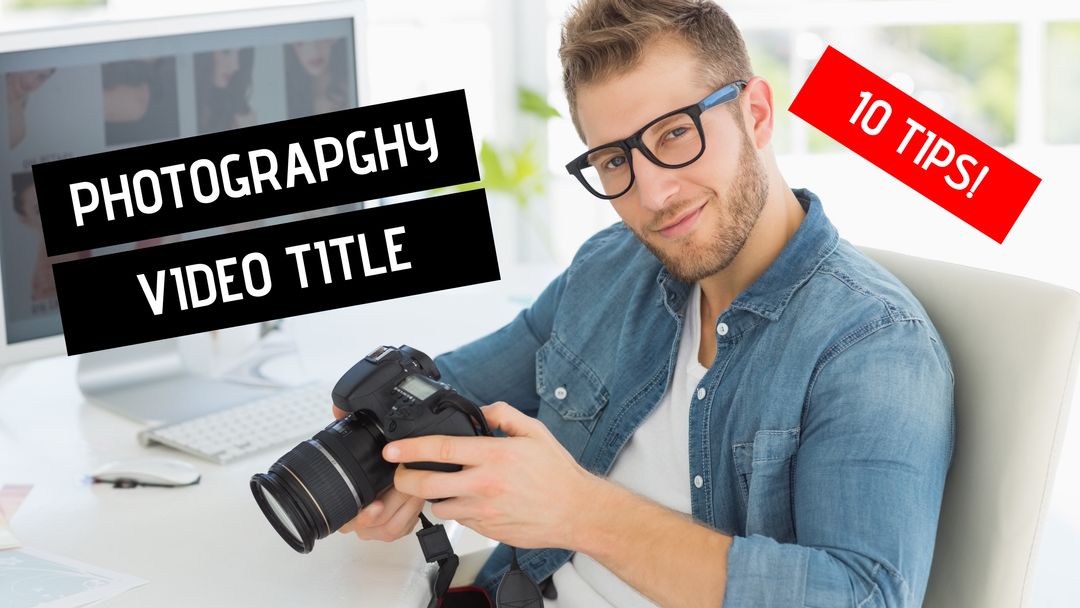 Photographer Promoting Online Courses with Enthusiasm