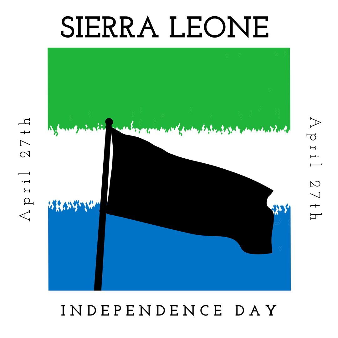 Sierra Leone Independence Day Flag Graphic with April 27 Text - Download Free Stock Templates Pikwizard.com