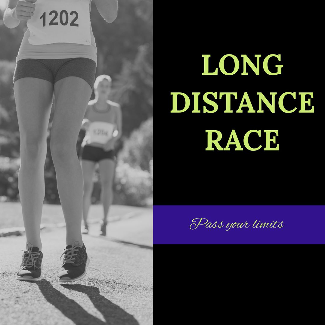 Motivational Long Distance Running Marathon Sports Banner