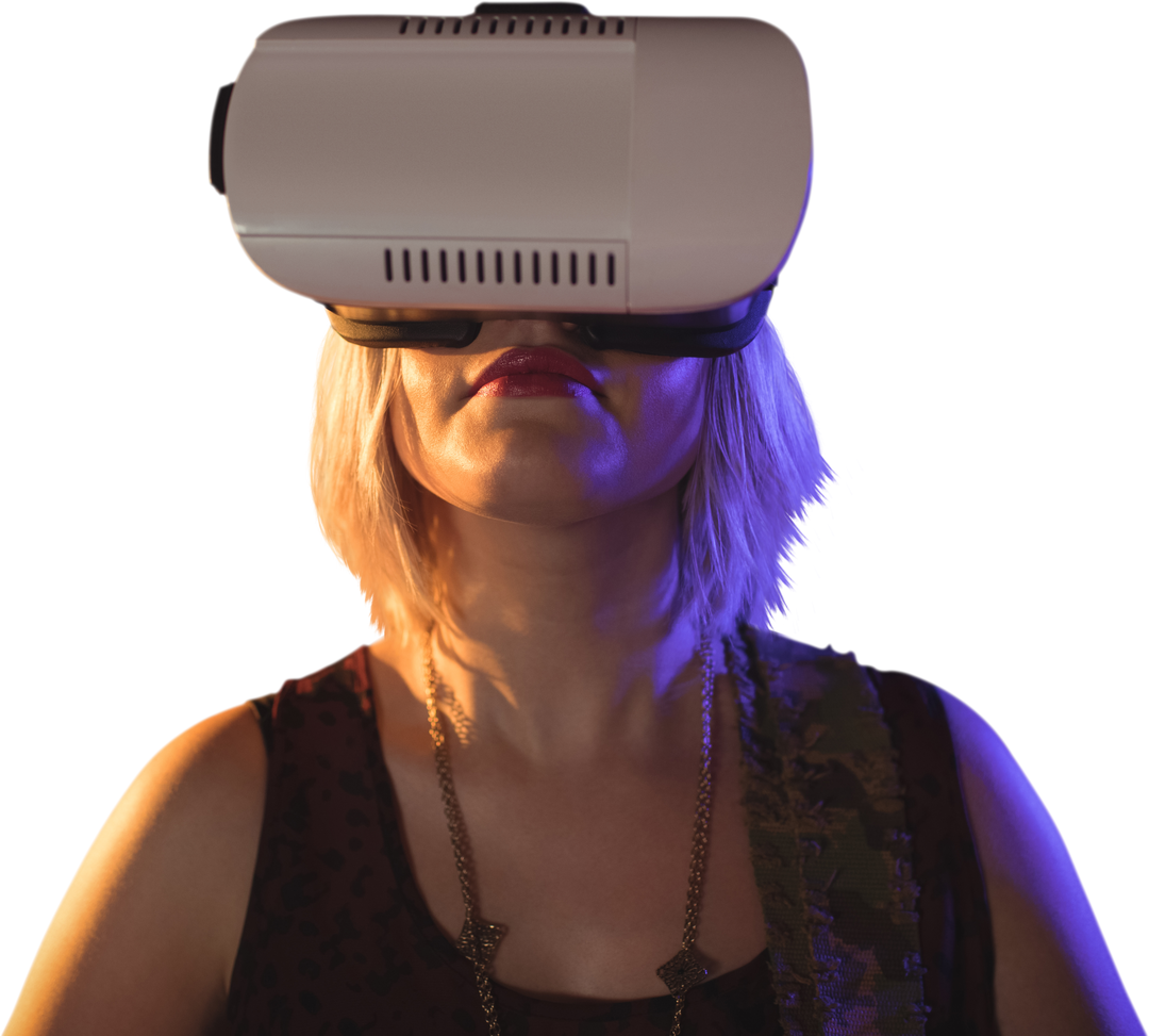 Transparent VR Experience: Woman Immersed in Virtual Reality - Download Free Stock Images Pikwizard.com