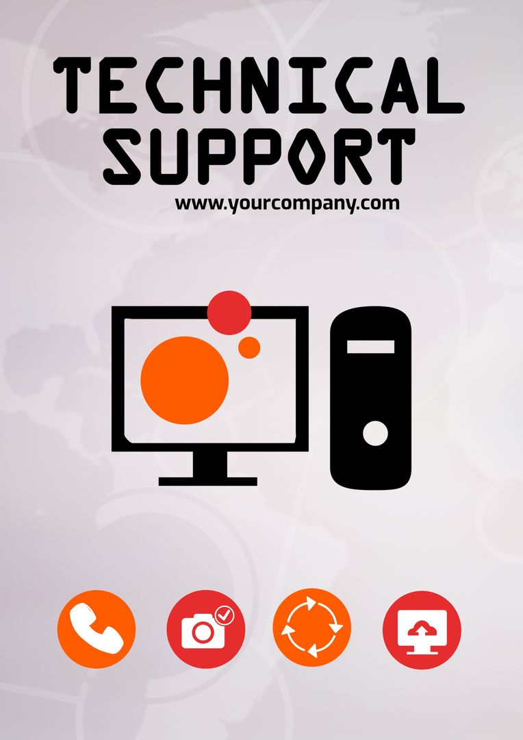 IT Services Promotion Template Displaying Technical Support - Download Free Stock Images Pikwizard.com