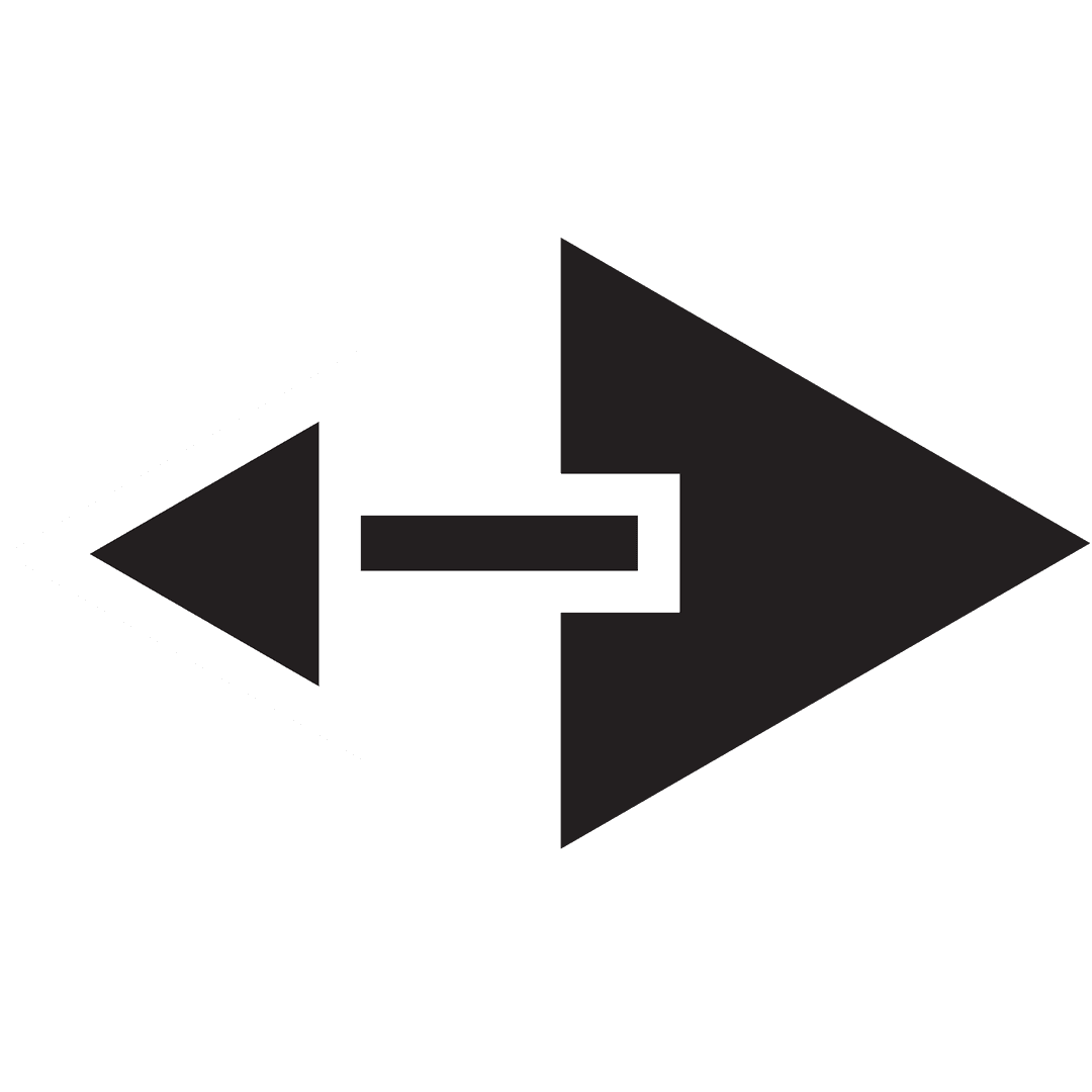 Opposing Black Triangular Shapes with Transparent Background