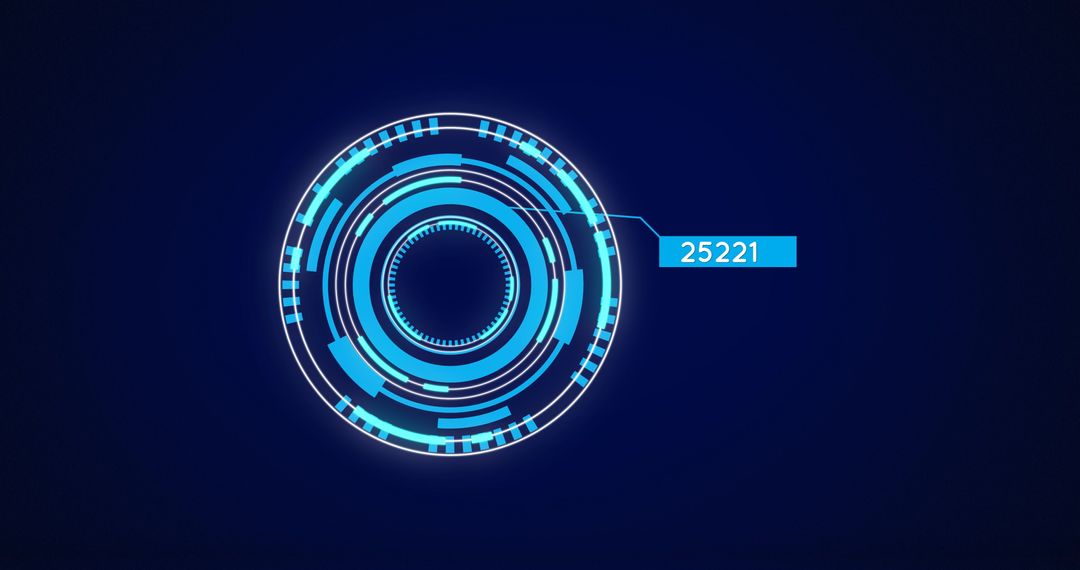 Futuristic Digital Interface with Rotating Scanner Design