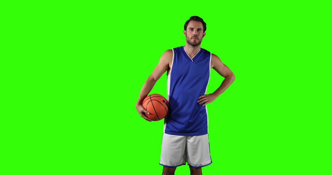 Male Basketball Player Holding Ball with Green Screen Background - Free Images, Stock Photos and Pictures on Pikwizard.com