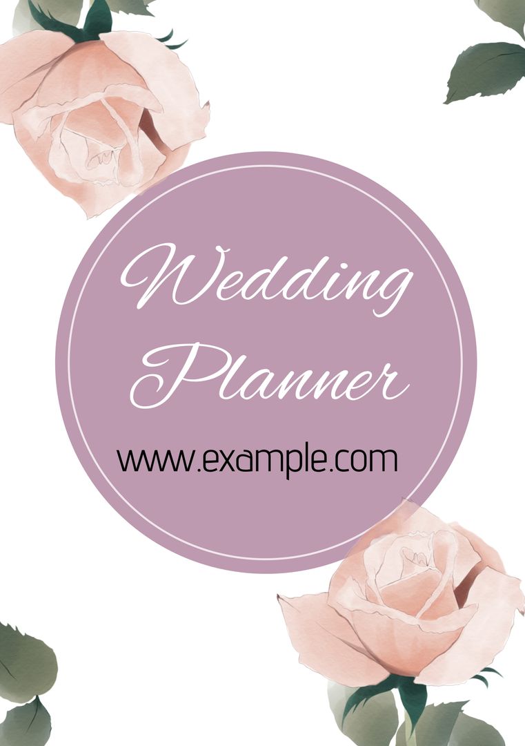 Elegant Pink Rose Wedding Planner Invitation Design Template - Download Free Stock Templates Pikwizard.com