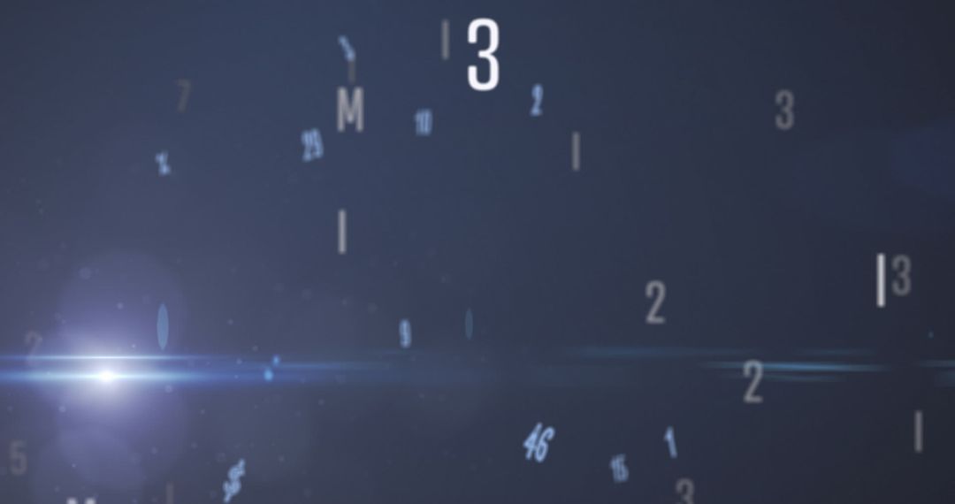Dynamic Array of Changing Numbers and Letters on Blue Background