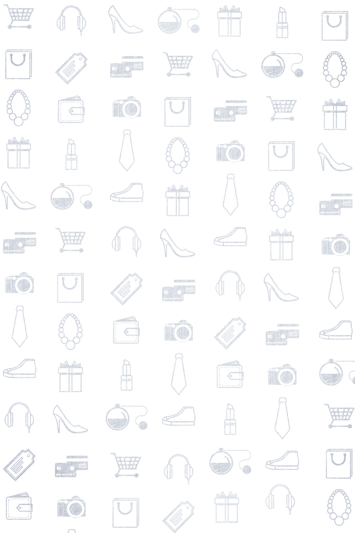 Seamless Vector Shopping Icons Pattern on Transparent Background