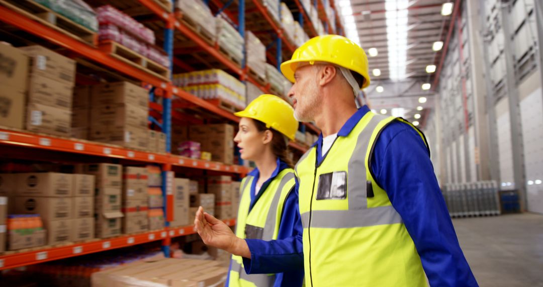 Warehouse Workers Organizing Inventory in Logistics Center - Free Images, Stock Photos and Pictures on Pikwizard.com