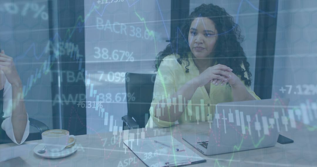 Diverse Professionals Analyzing Financial Data Trends in Modern Office