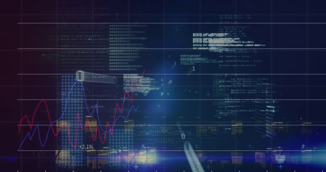 Data Visualization with Digital Interface Over Cityscape