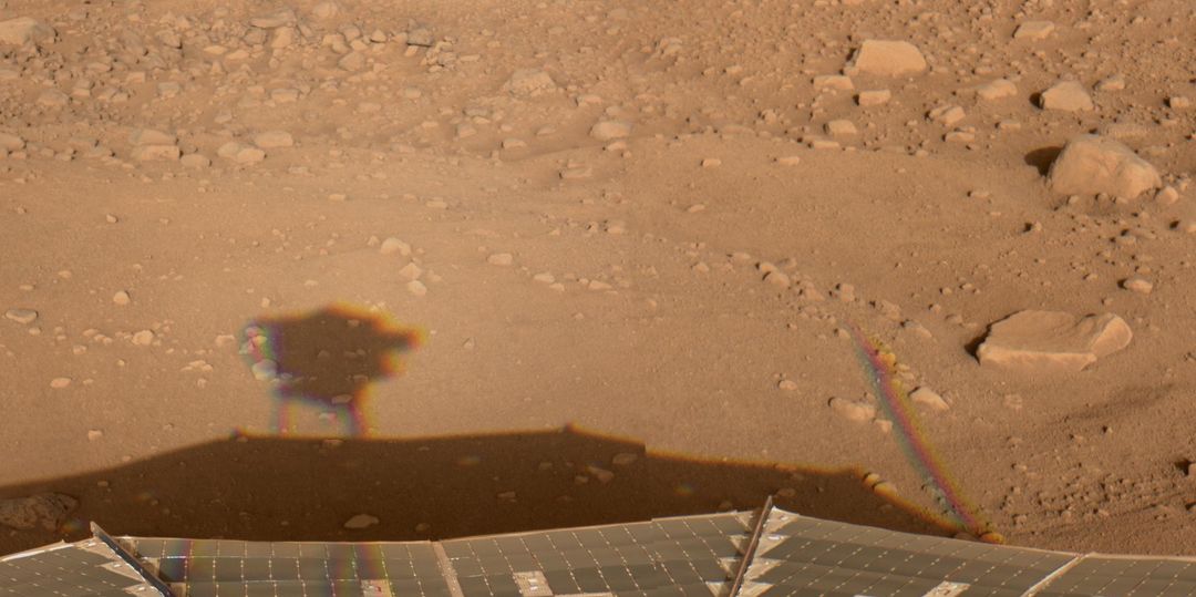 Shadow of NASA Phoenix Mars Lander on Martian Surface, Sol 30, June 25, 2008 - Free Images, Stock Photos and Pictures on Pikwizard.com