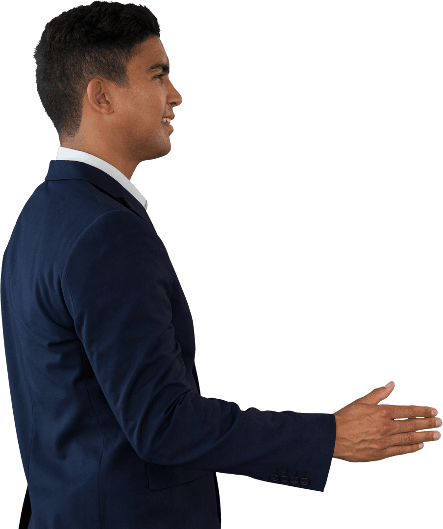 Transparent Businessman Offering Handshake Communication Concept