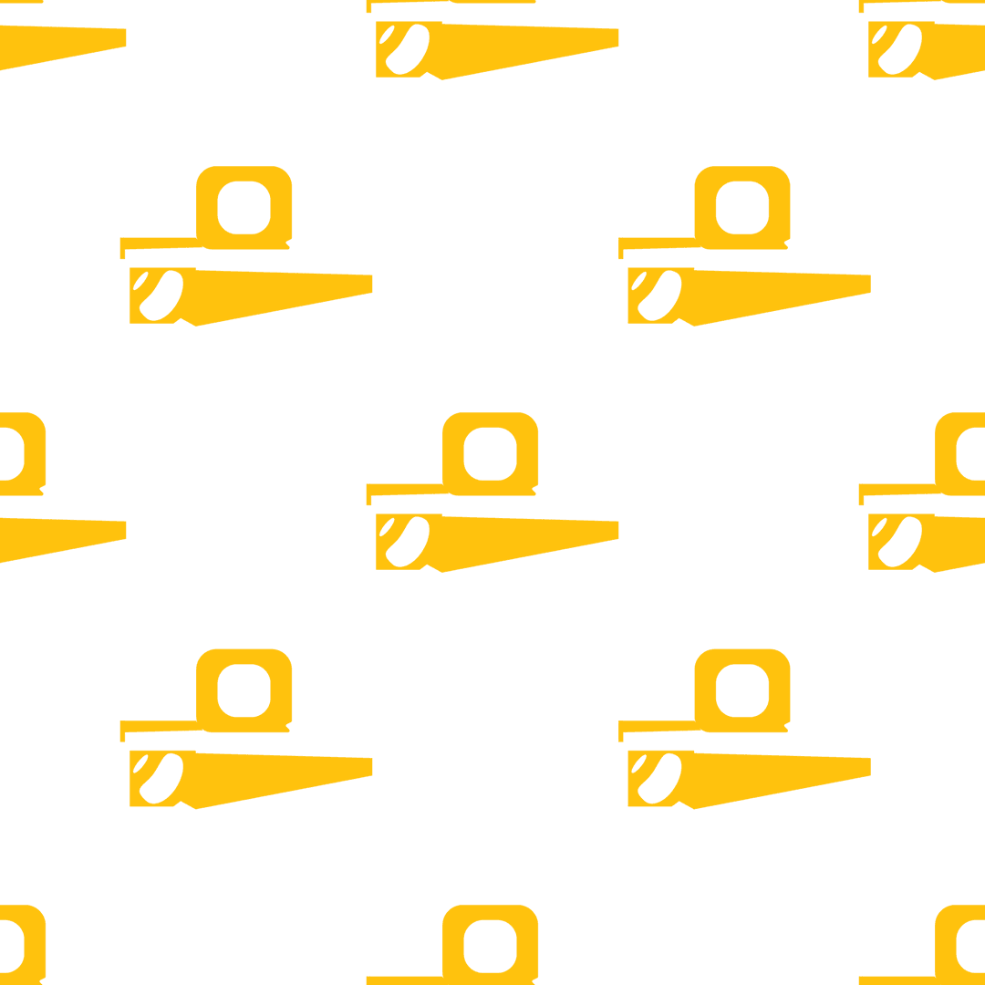 Seamless Yellow Tape and Saw Tool Pattern Transparent Background
