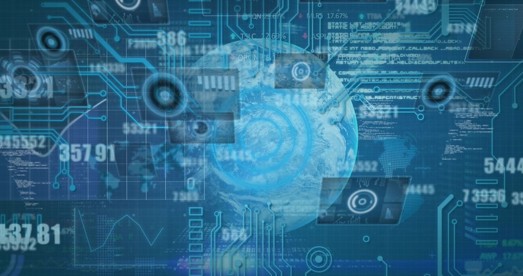 Global Technology and Data Processing Concept Art