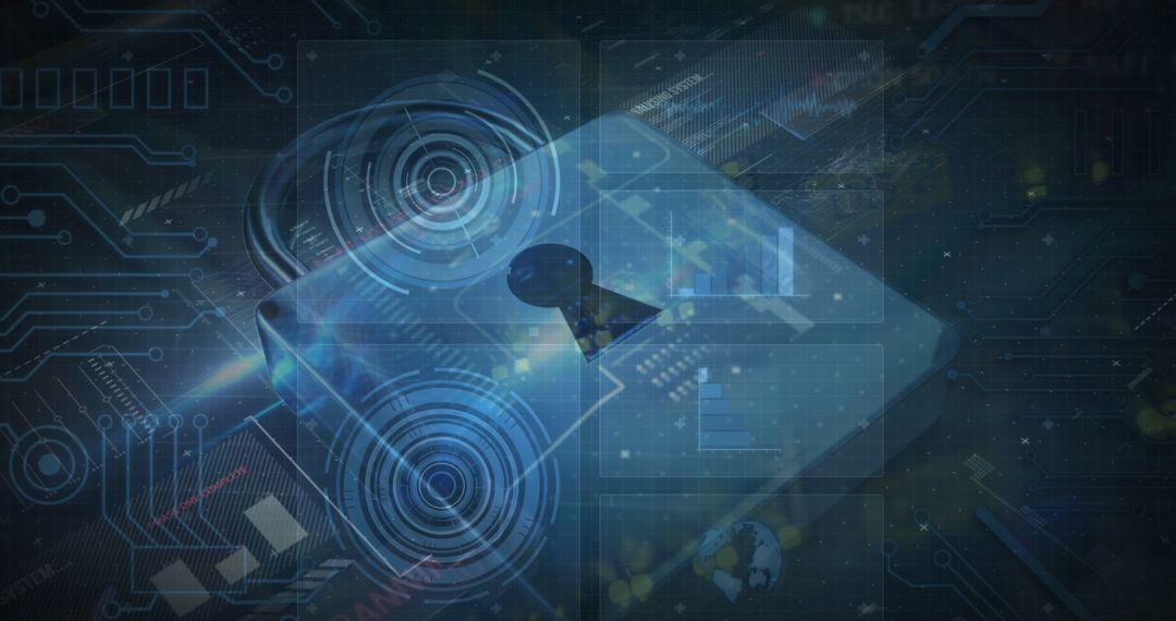 Futuristic Digital Security and Data Visualization Concept