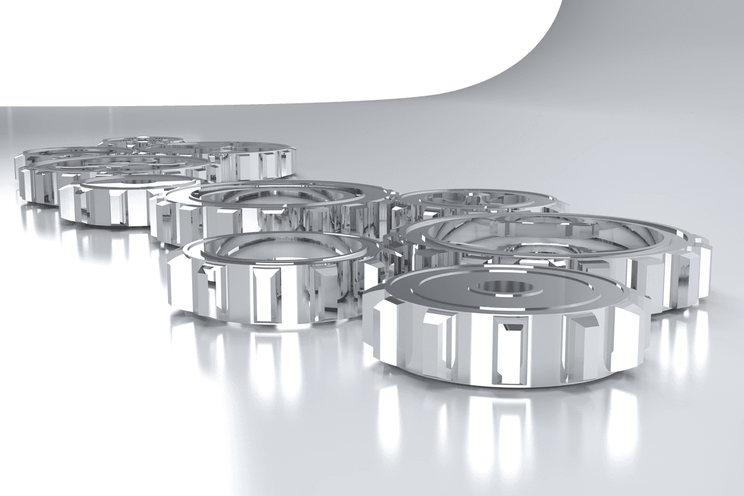 Silver Cogs on Transparent Background Vector Illustration