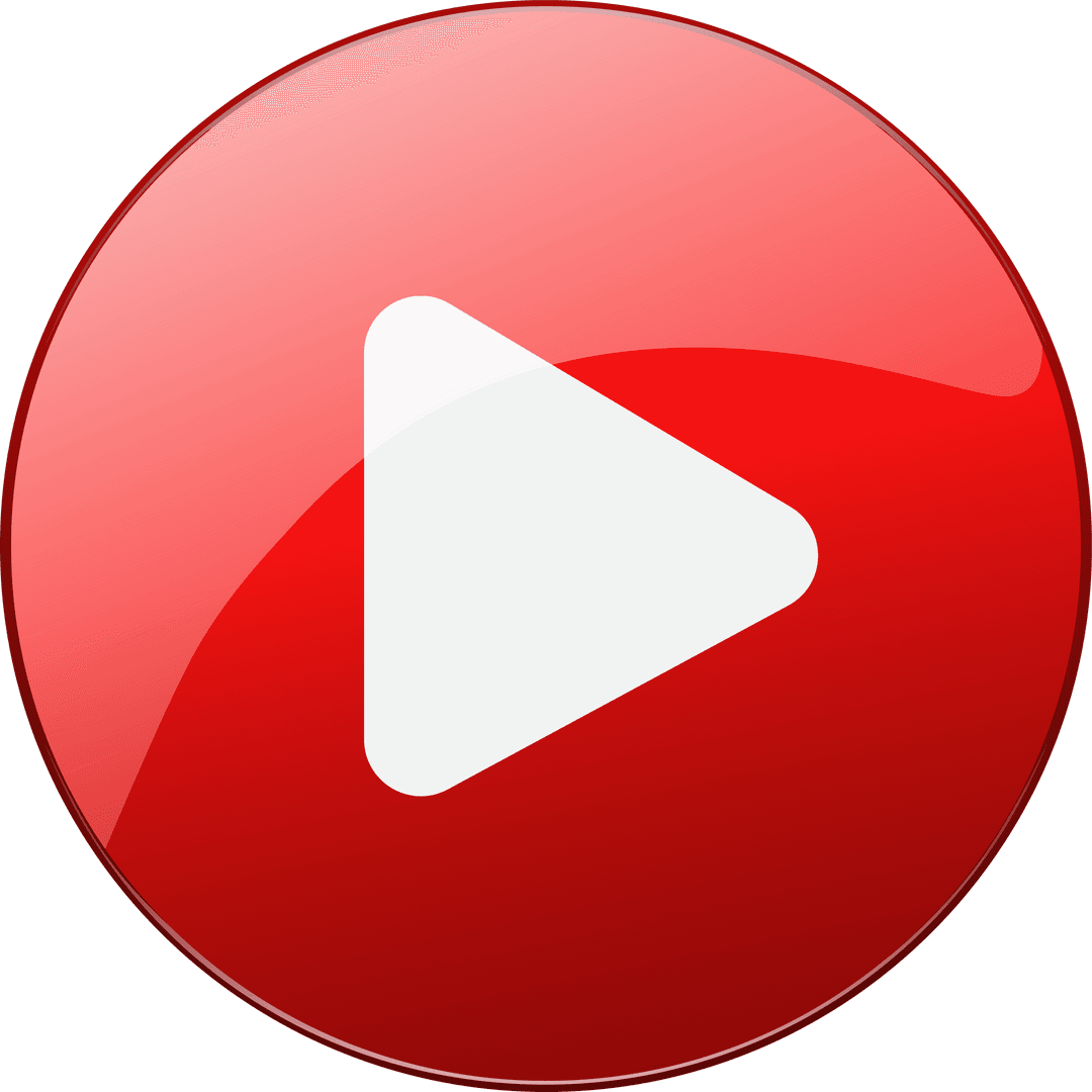 Red Transparent Play Button Icon Close-up