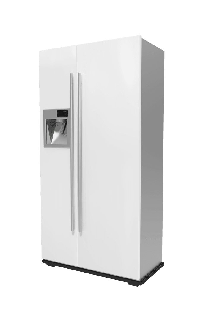 White Fridge Isolated on Transparent Background