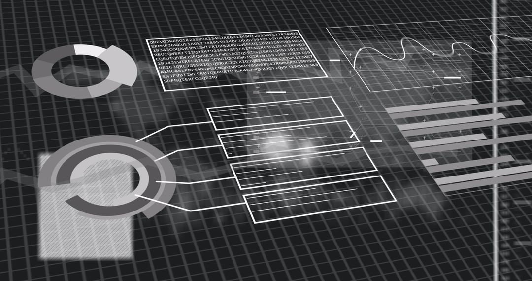 Abstract Financial Data Visualization on Digital Grid Background
