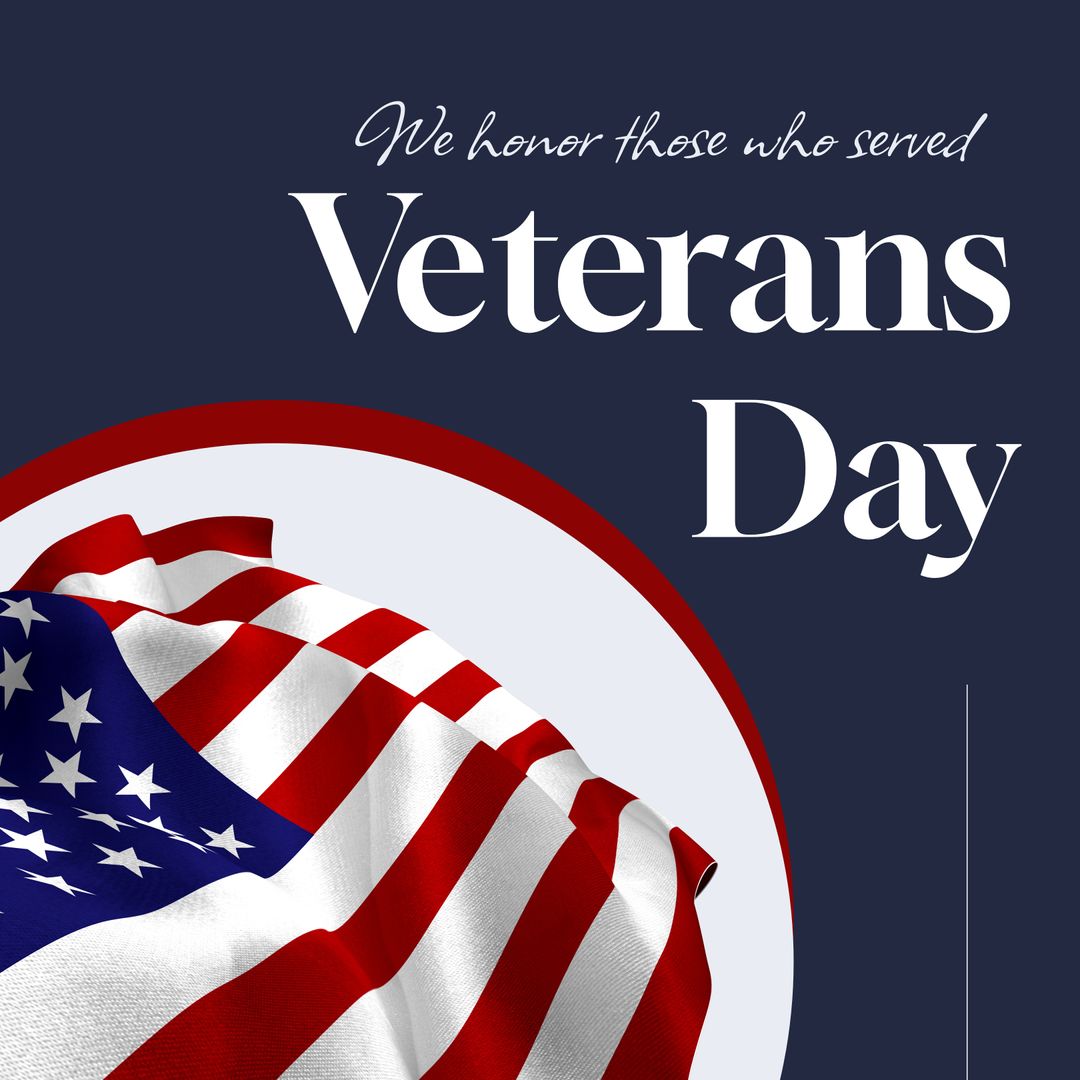 Veterans Day Tribute with USA Flag and Honor Message - Download Free Stock Templates Pikwizard.com