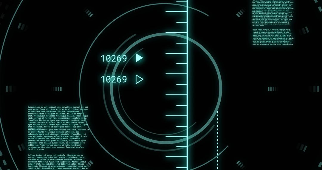 Futuristic Data Processing Interface with Scanning Overlay