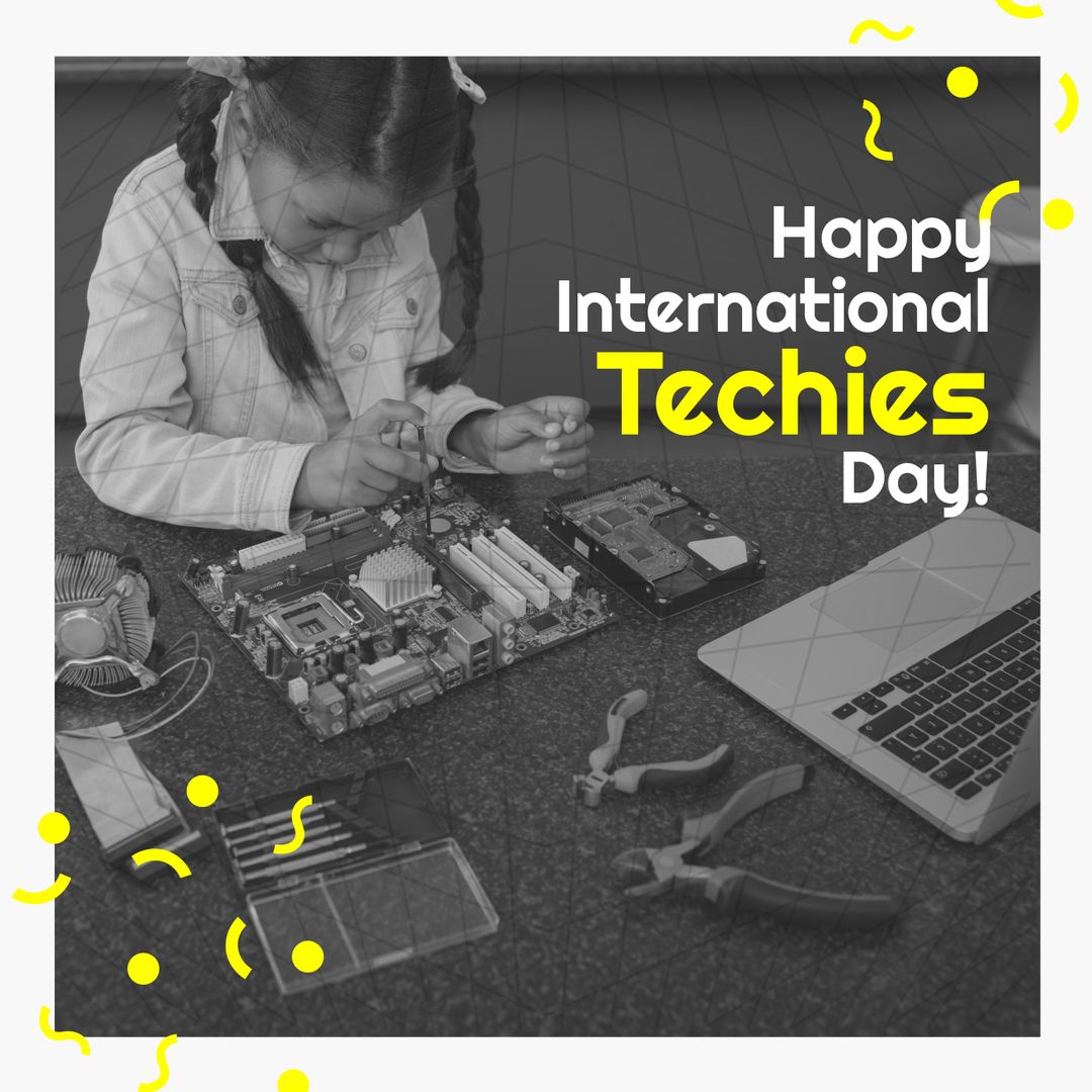 Innovative Girl Exploring Computer Repair on International Techies Day