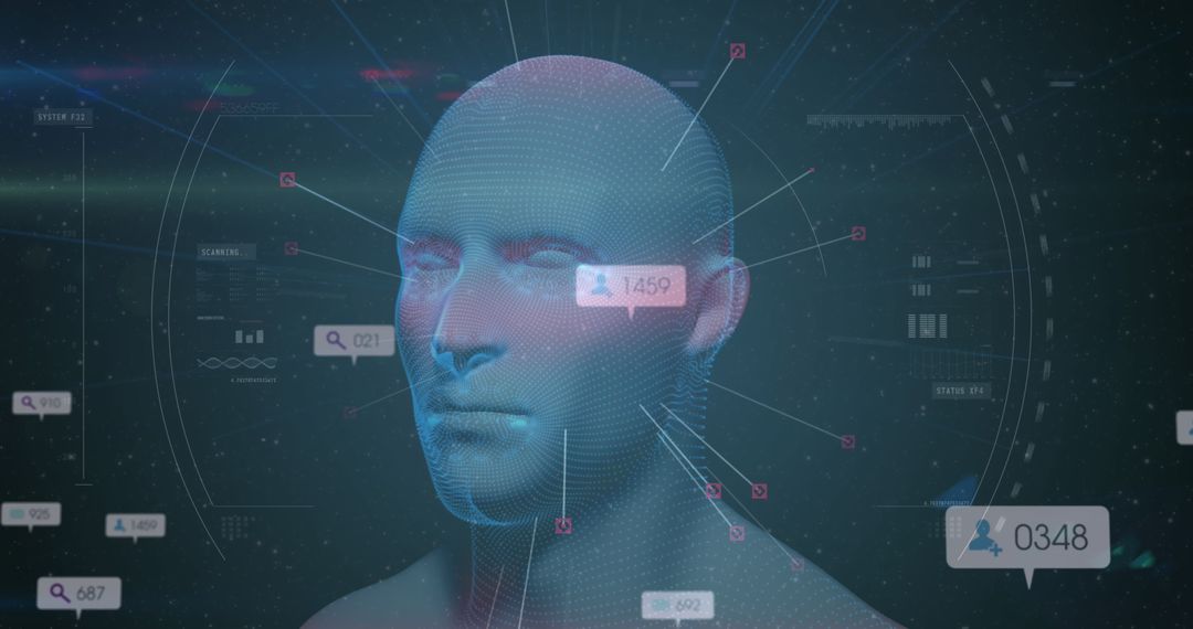 Artificial Intelligence Social Media Visualization Concept