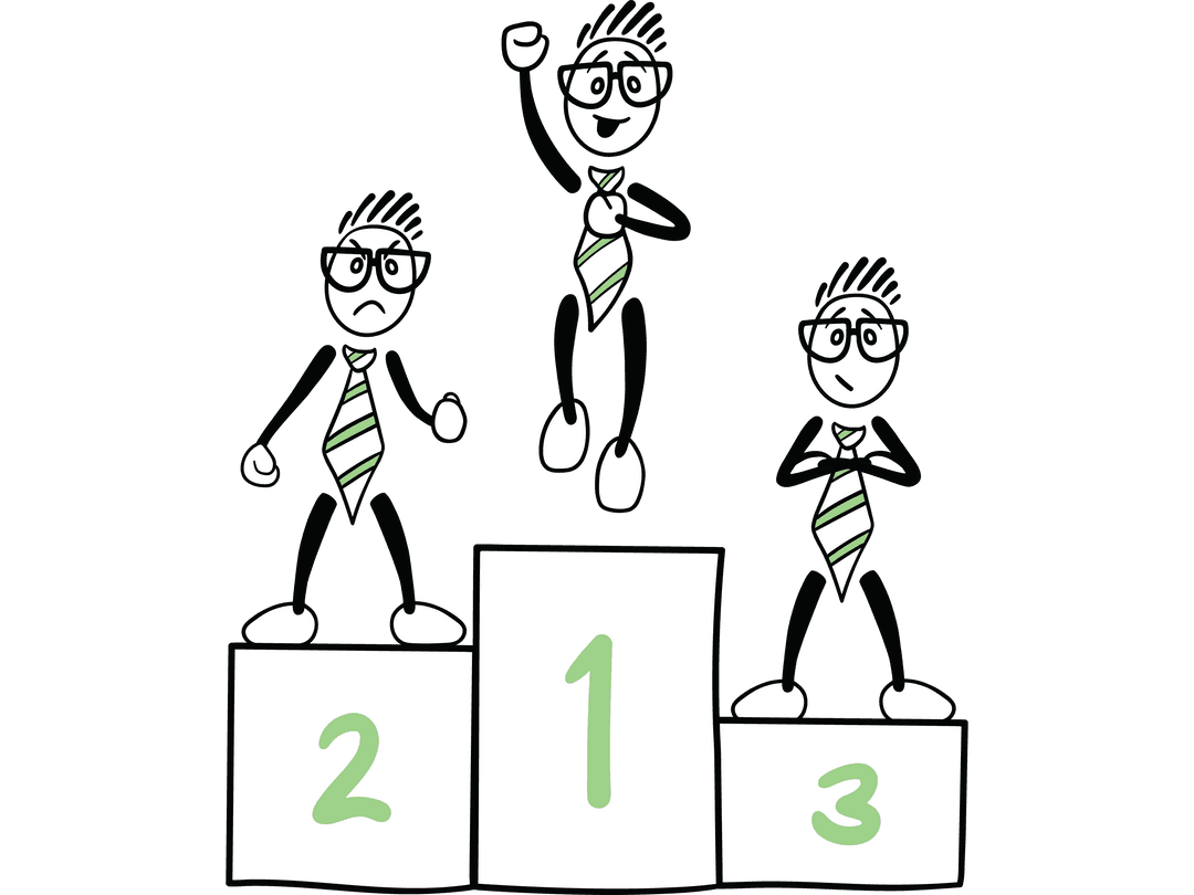 Vector Athlete Winning on Podium with Transparent Background