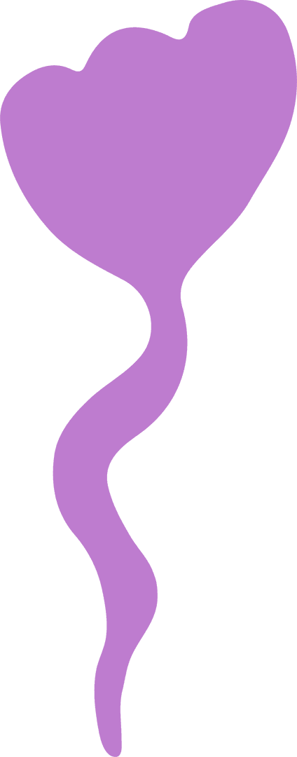 Abstract Purple Heart Floating on Transparent Background