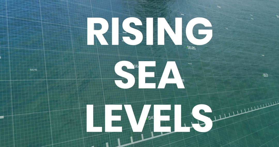 Rising Sea Levels with Financial Graph Showing Climate Impact