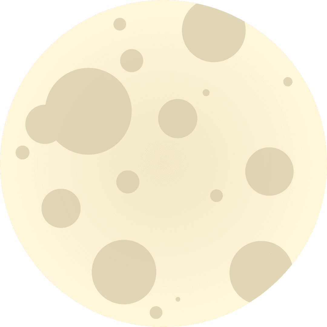 Minimalist Full Moon Design with Transparent Background