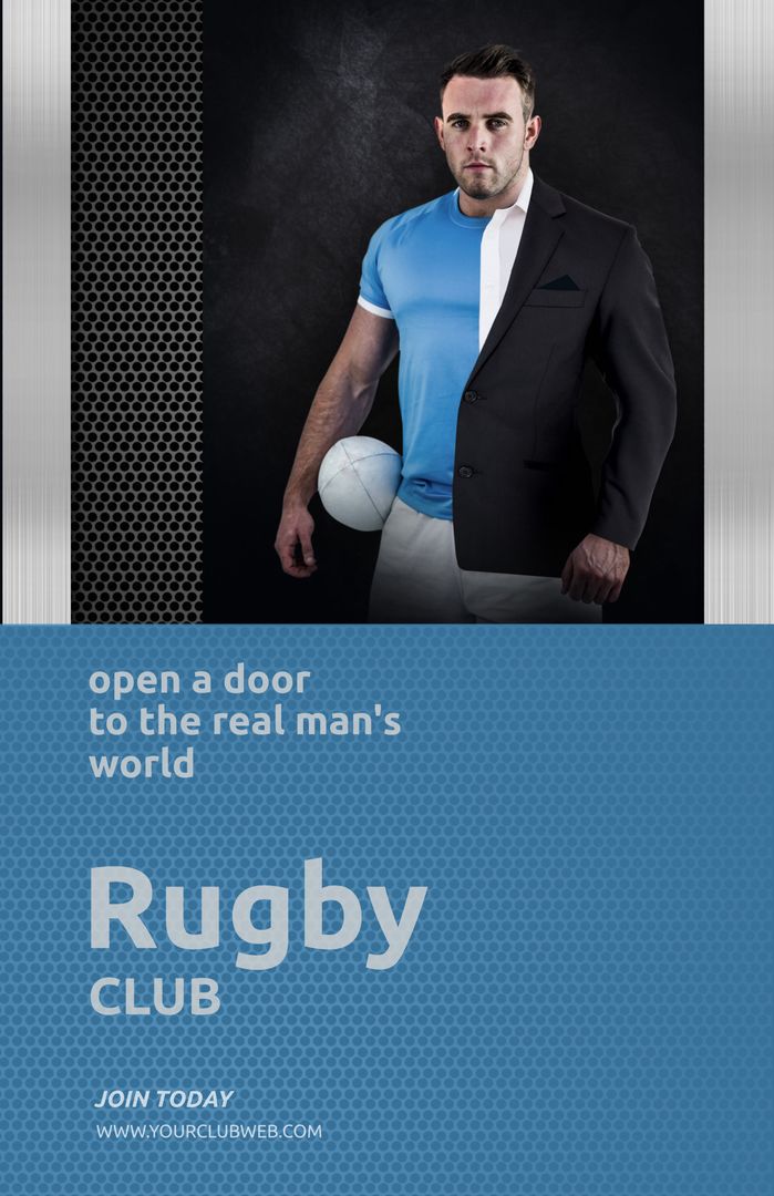 Rugby Club Promotional Poster Showcasing Work-Life Balance - Download Free Stock Templates Pikwizard.com