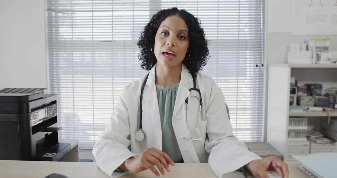 Female Doctor Working in Modern Medical Office - Free Images, Stock Photos and Pictures on Pikwizard.com