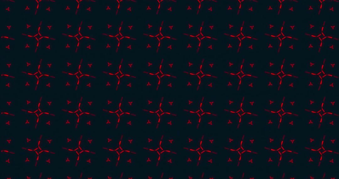 Abstract Red Shapes Digital Pattern on Black Background