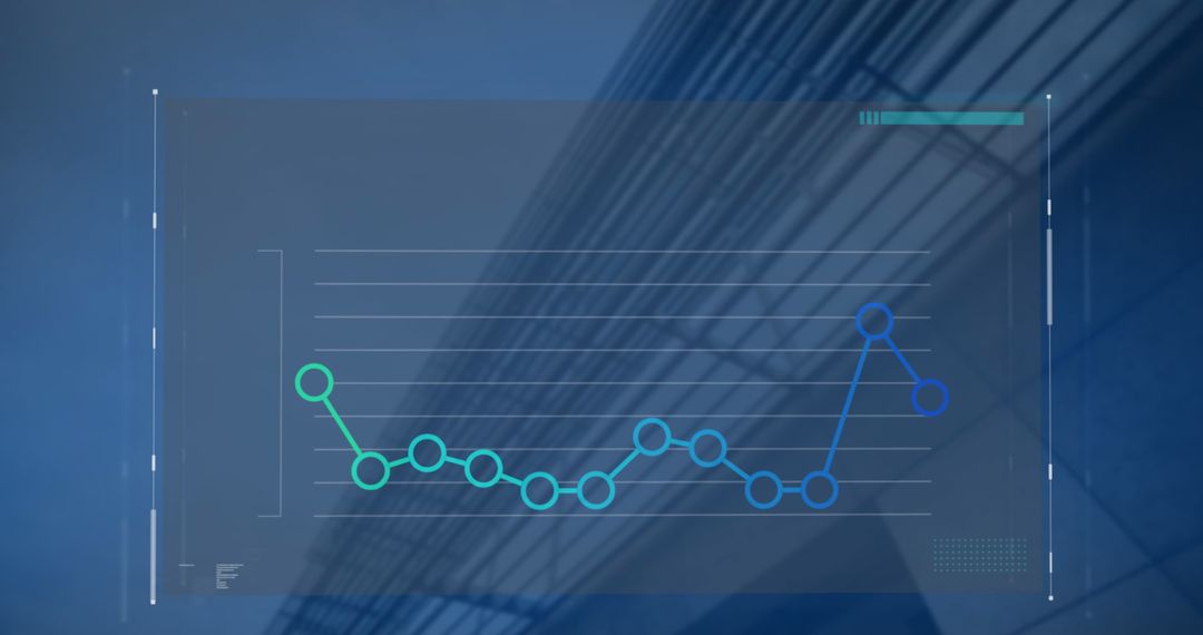 Digital Interface Displaying Data Chart Overlay on Modern Building