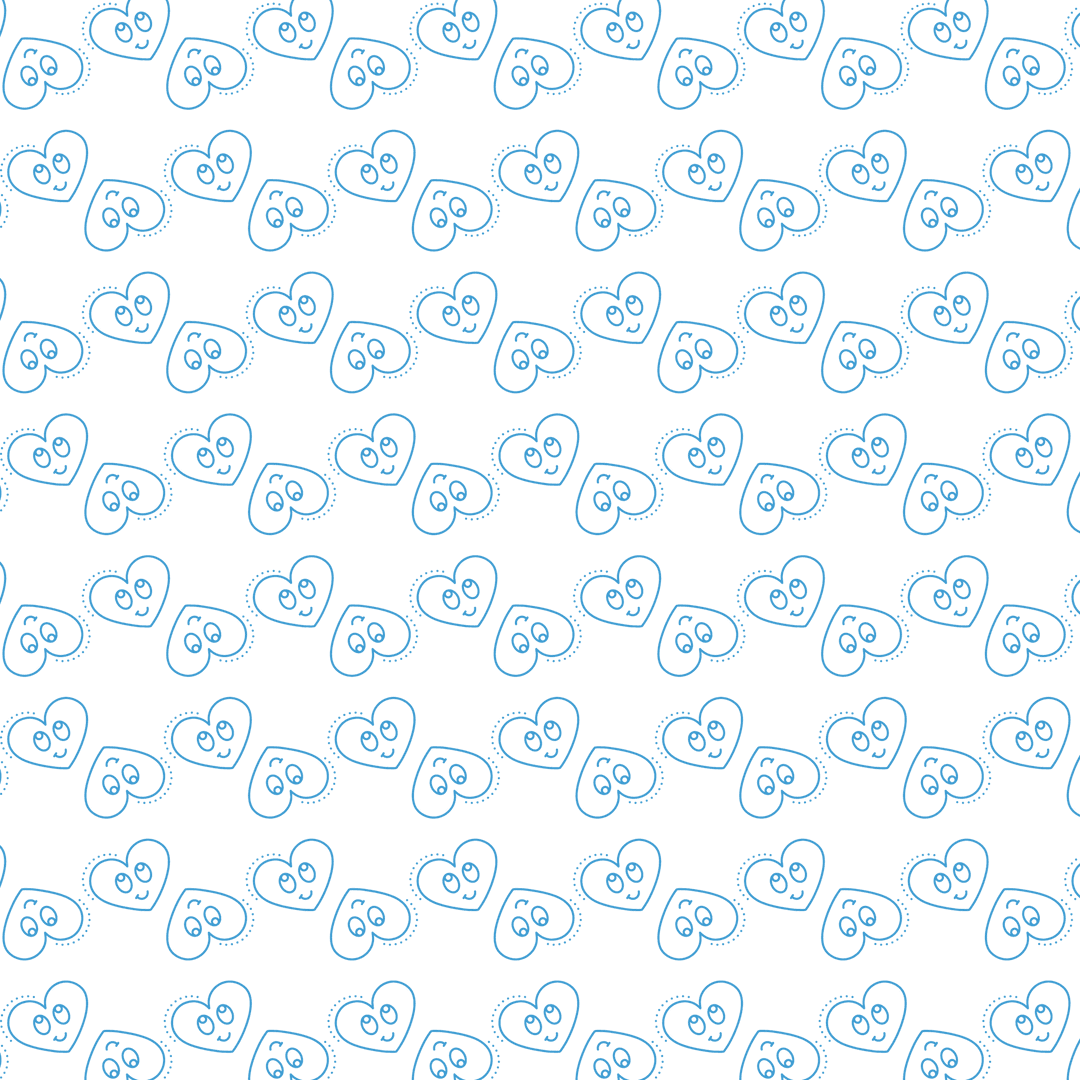 Blue Hearts Pattern on Transparent Background For Design