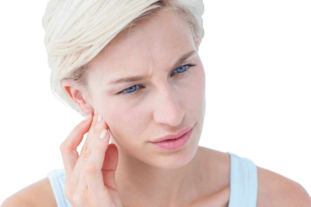 Transparent Background Blonde Woman Experiencing Tooth Pain