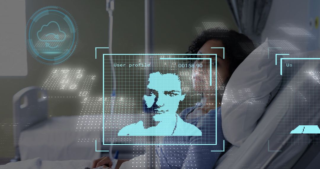 Patient in Hospital with Innovative Holographic Medical Interface