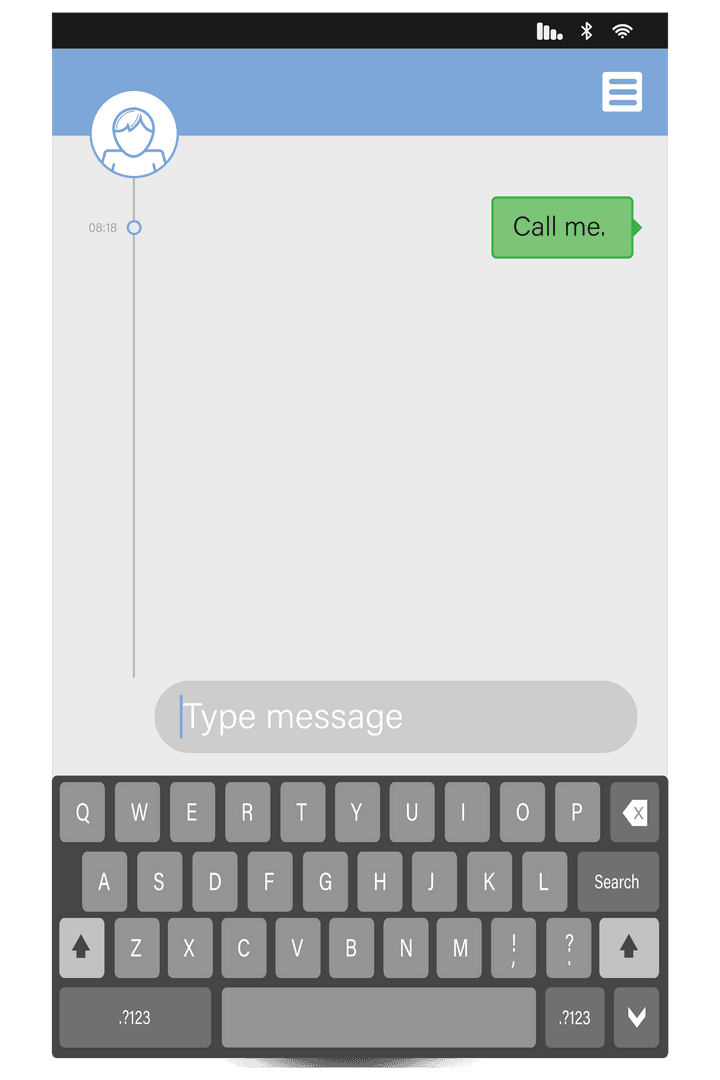 Transparent Smartphone Message Chat Display Illustration