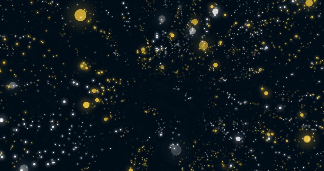 Glowing Particle Background with Yellow and White Orbs