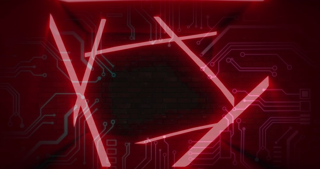 Futuristic QR Code Hologram with Circuit Pattern