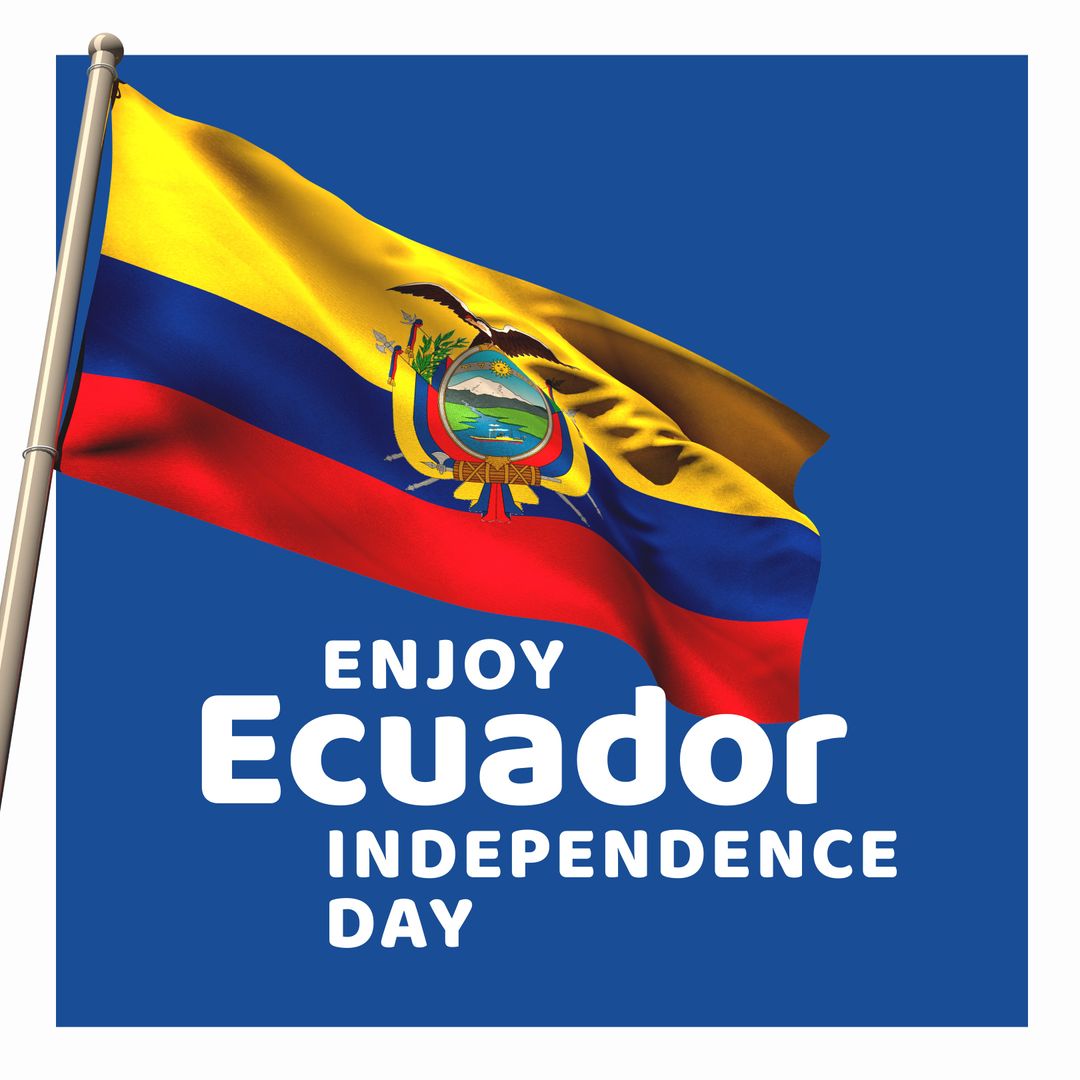 Celebrate Ecuador Independence Day with Waving Flag