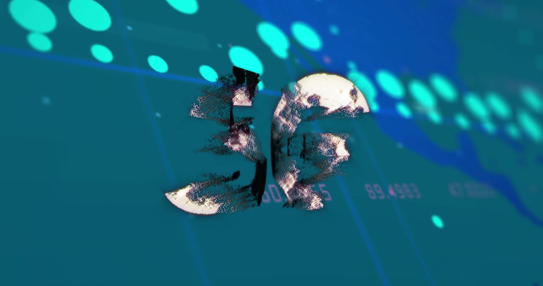 Futuristic 5G Concept with World Map and Data Visuals