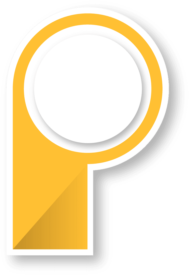 Yellow and White Letter P with Transparent Background