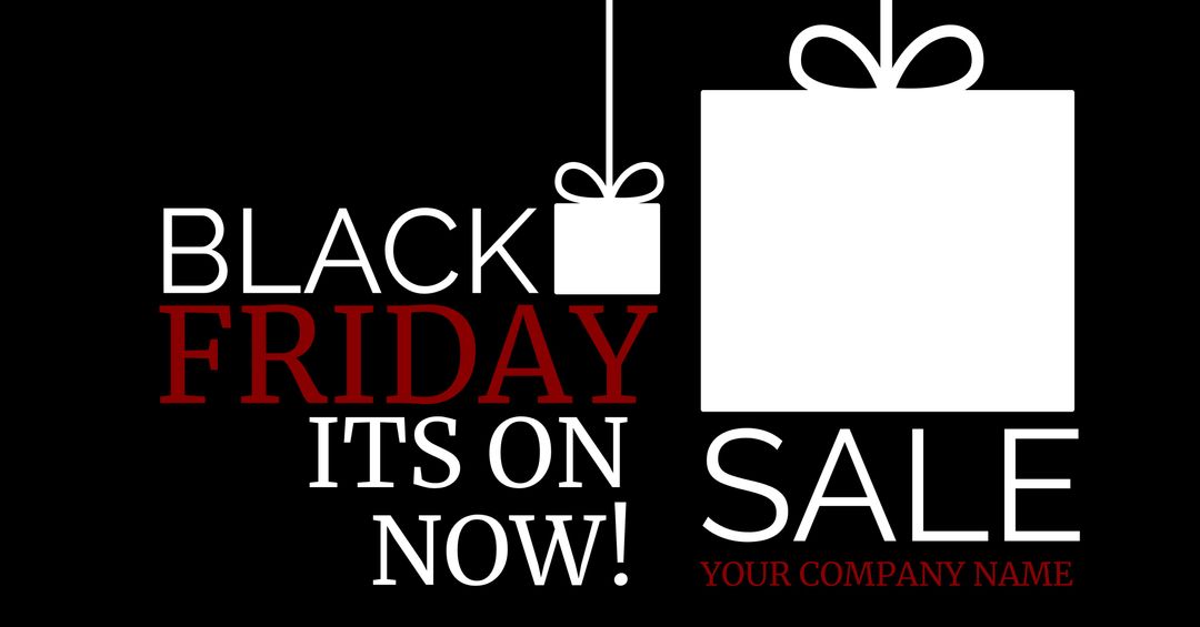 Black Friday Discount Advertisement with Gift Icon