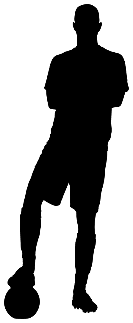 Transparent Silhouette of Football Player Action Pose