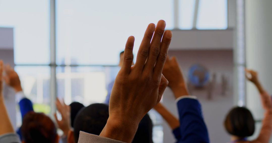 Diverse Audience in Seminar Raising Hands for Interaction