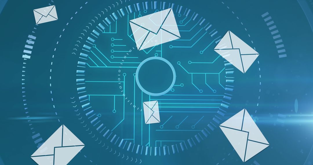 Digital Communication Concept with Envelopes and Circuit Board