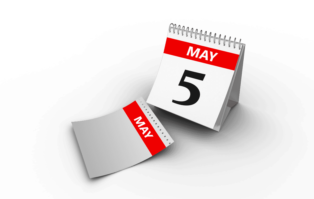 Transparent Calendar Illustration with Torn Page Effect